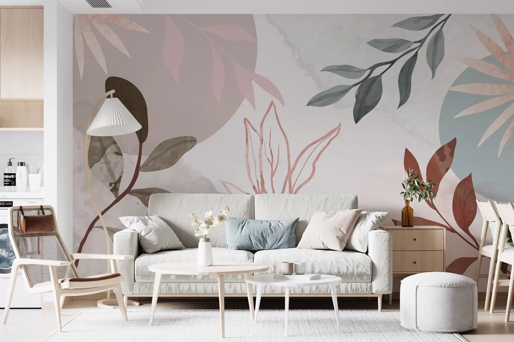 wall murals Abstraction with twigs w02960