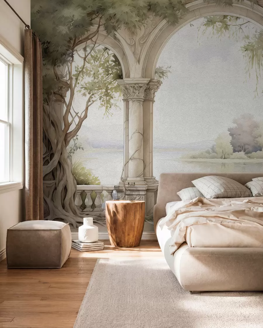 wall murals Drawing in oil style of arch w02976