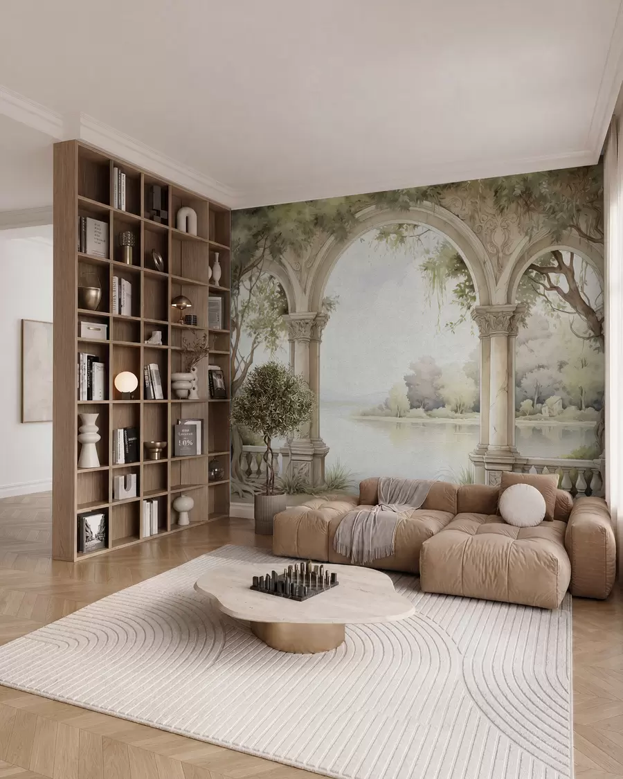 wall murals Drawing in oil style of arch w02976