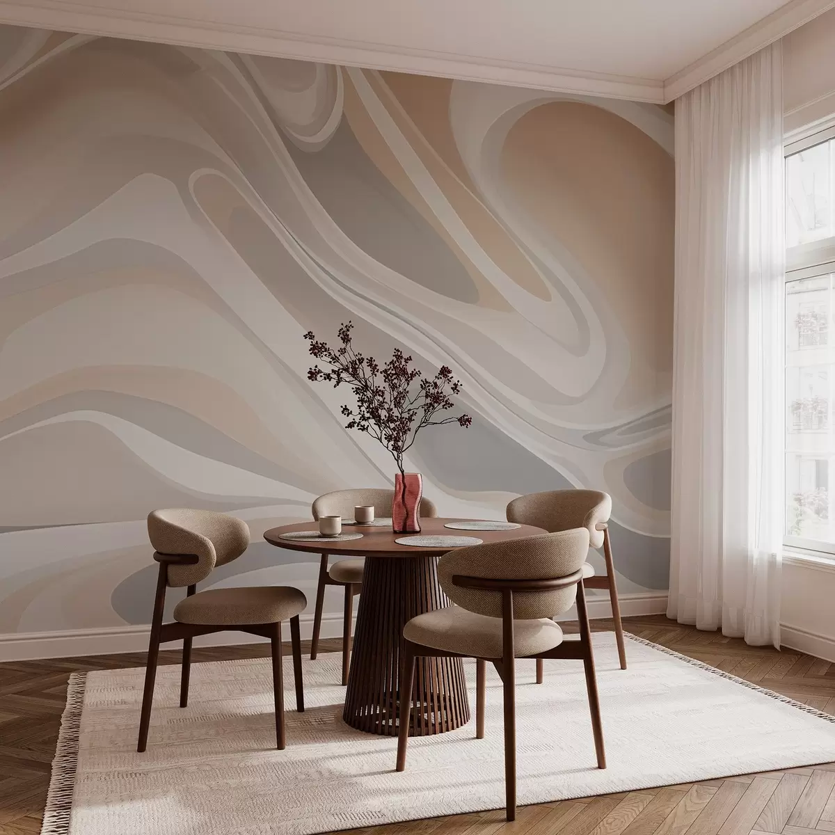 wall murals Abstract pattern with wavy lines w02902