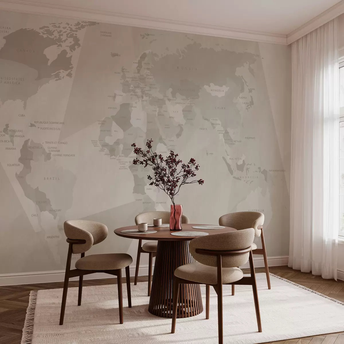 wall murals World map and geometry w03006v3