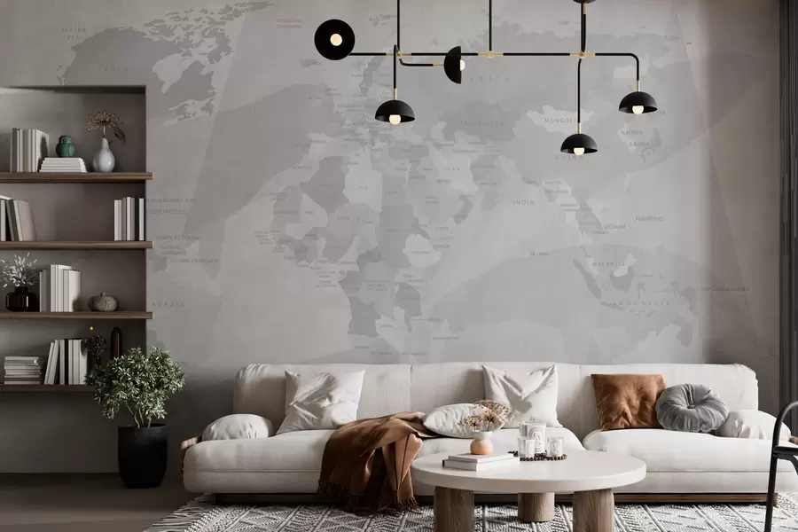 wall murals World map geometry whales w03007v1