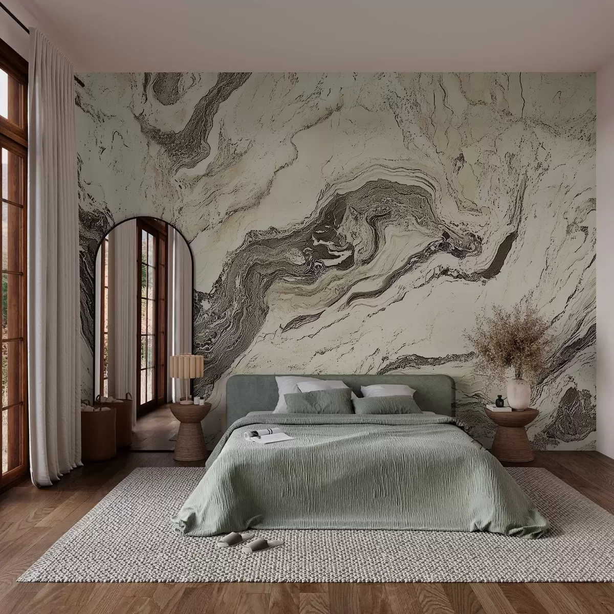 wall murals imitation of marble with veins w03011