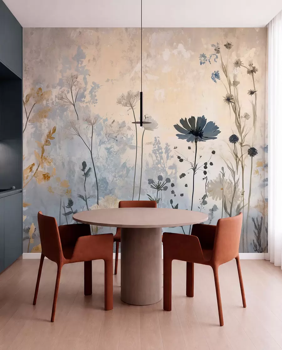 wall murals Wildflowers in an abstract manner w03022