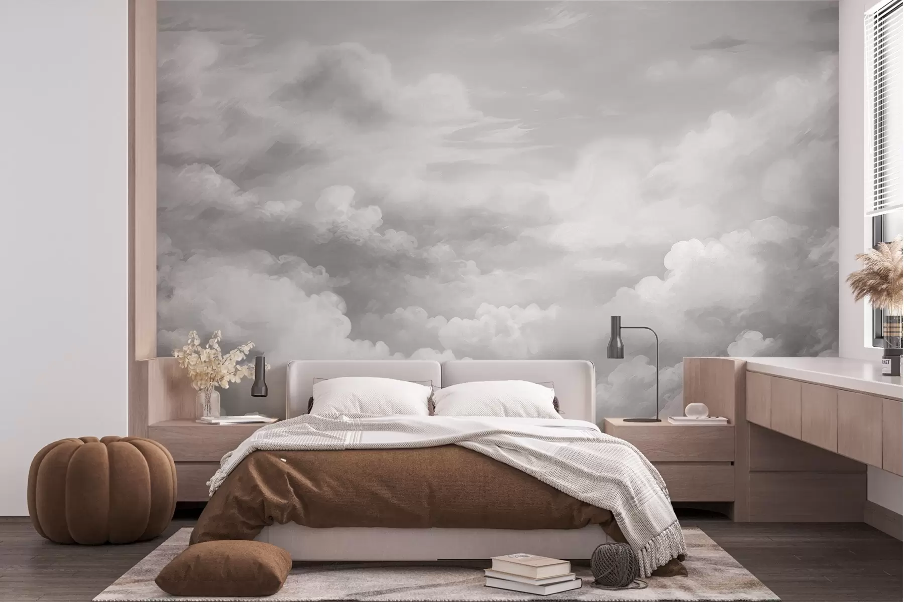wall murals oluminous clouds in shades of gray w03047v1