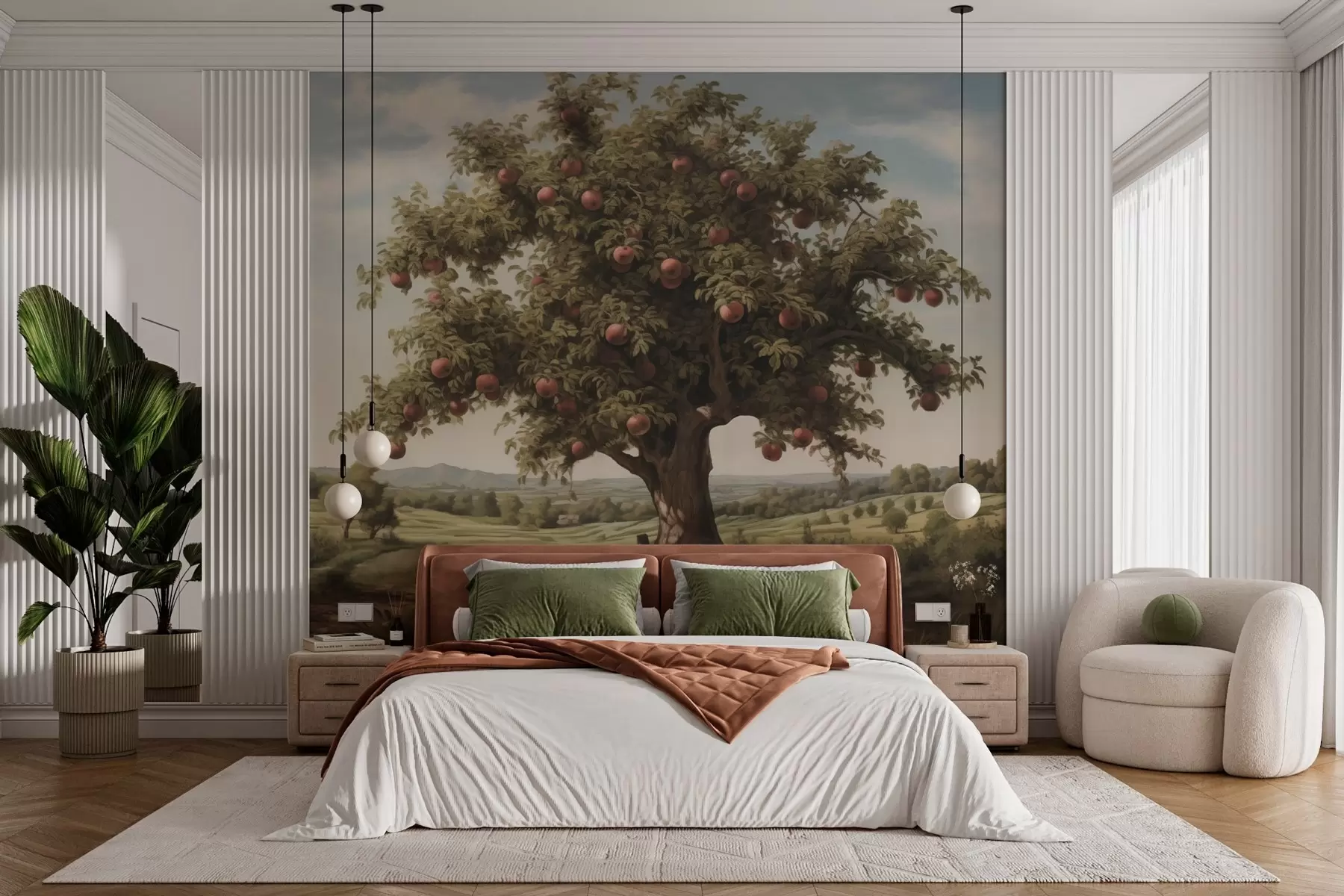 wall murals Apple tree in the valley w03129