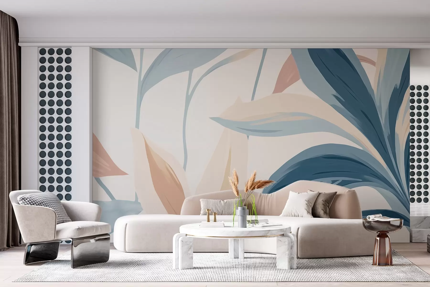 wall murals Painted bright leaves w03091