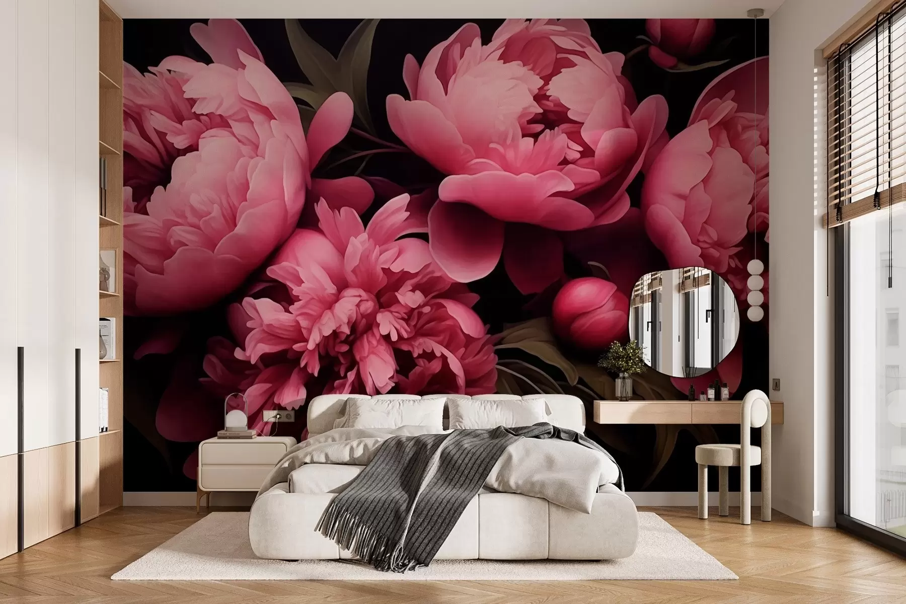 wall murals Pink peonies w03093