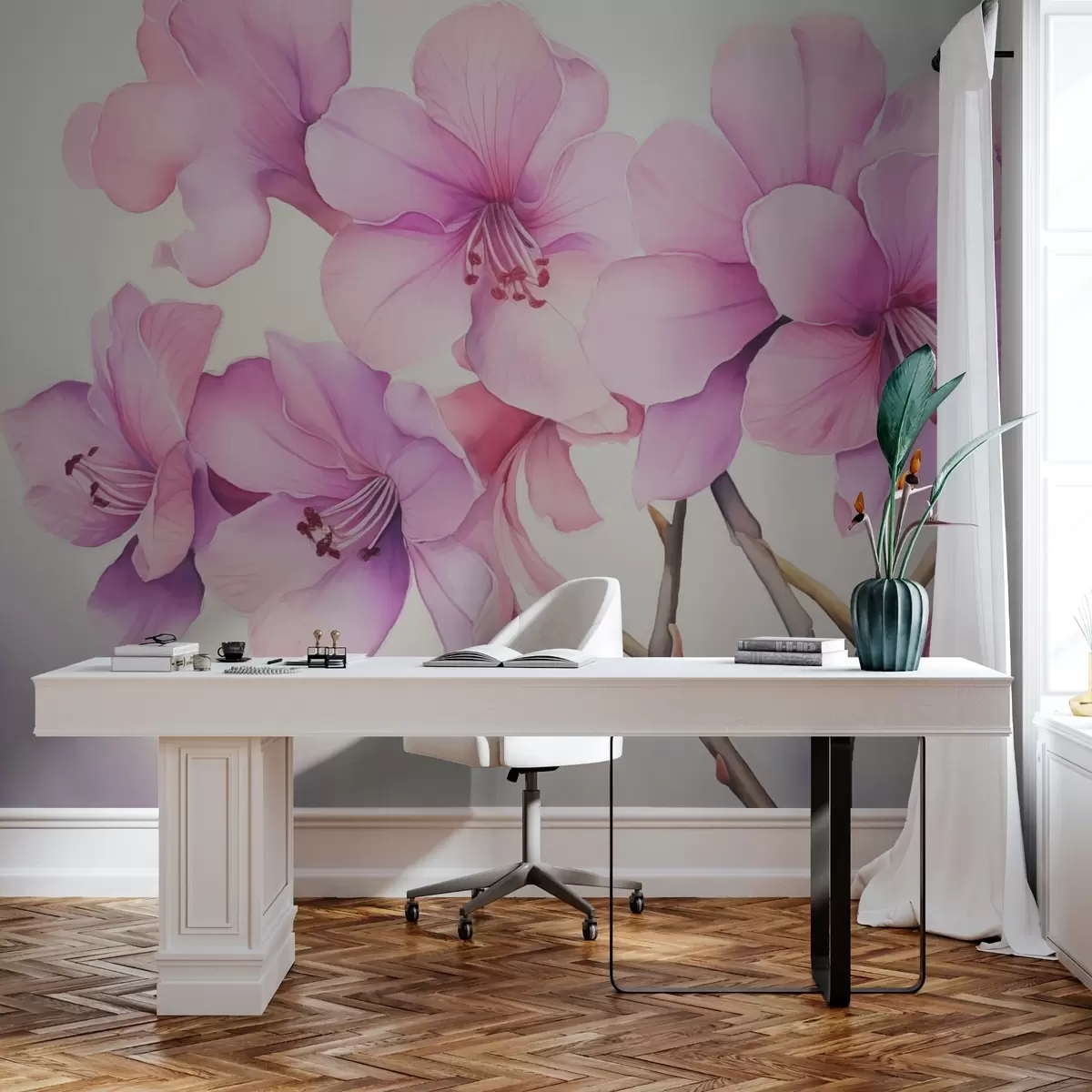 wall murals Delicate flowers imitation of watercolor w03172