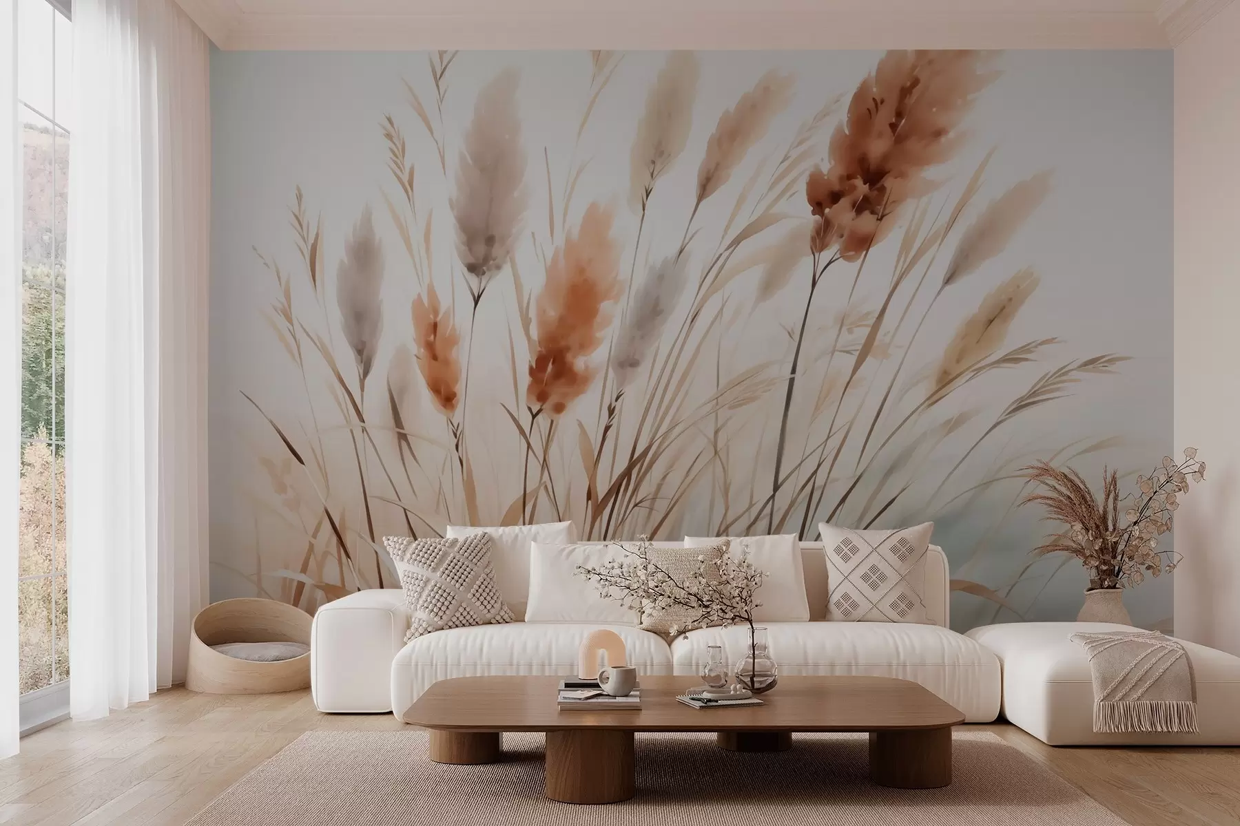 wall murals Dry herbs imitation of watercolor w03179