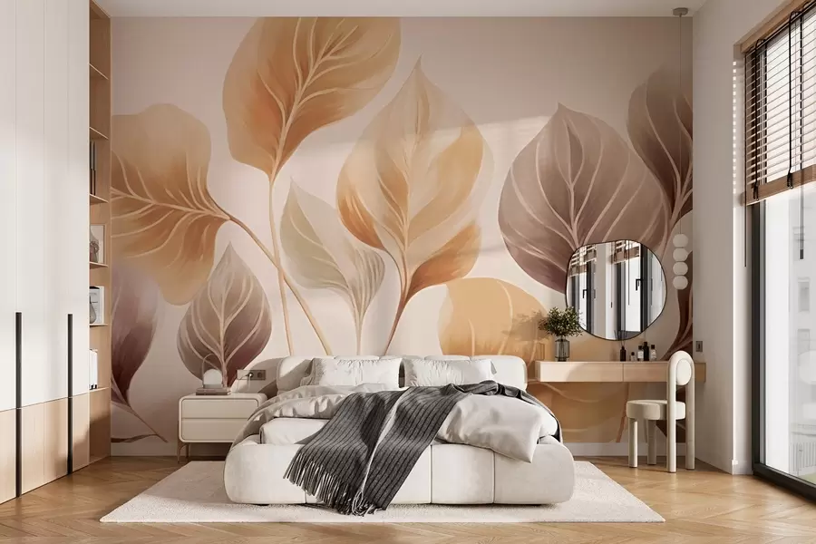 wall murals Large leaves w03138