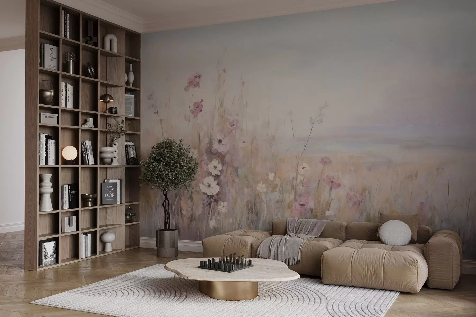 wall murals Abstract field on concrete w03189