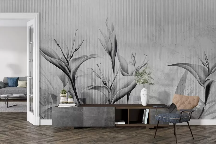 wall murals Leaves in art nouveau style w03212