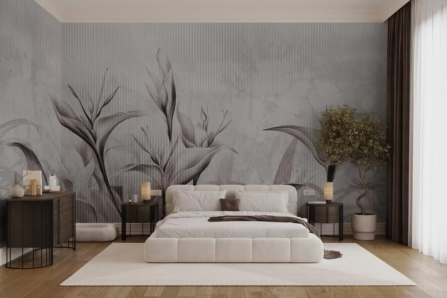 wall murals Leaves in art nouveau style w03212v1