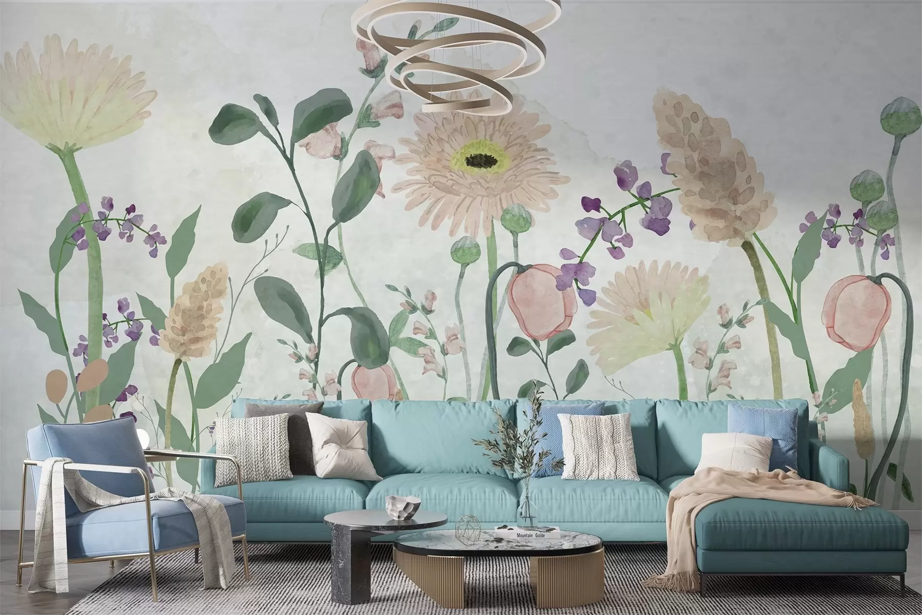 wall murals A Blooming Watercolor Symphony w03255v1