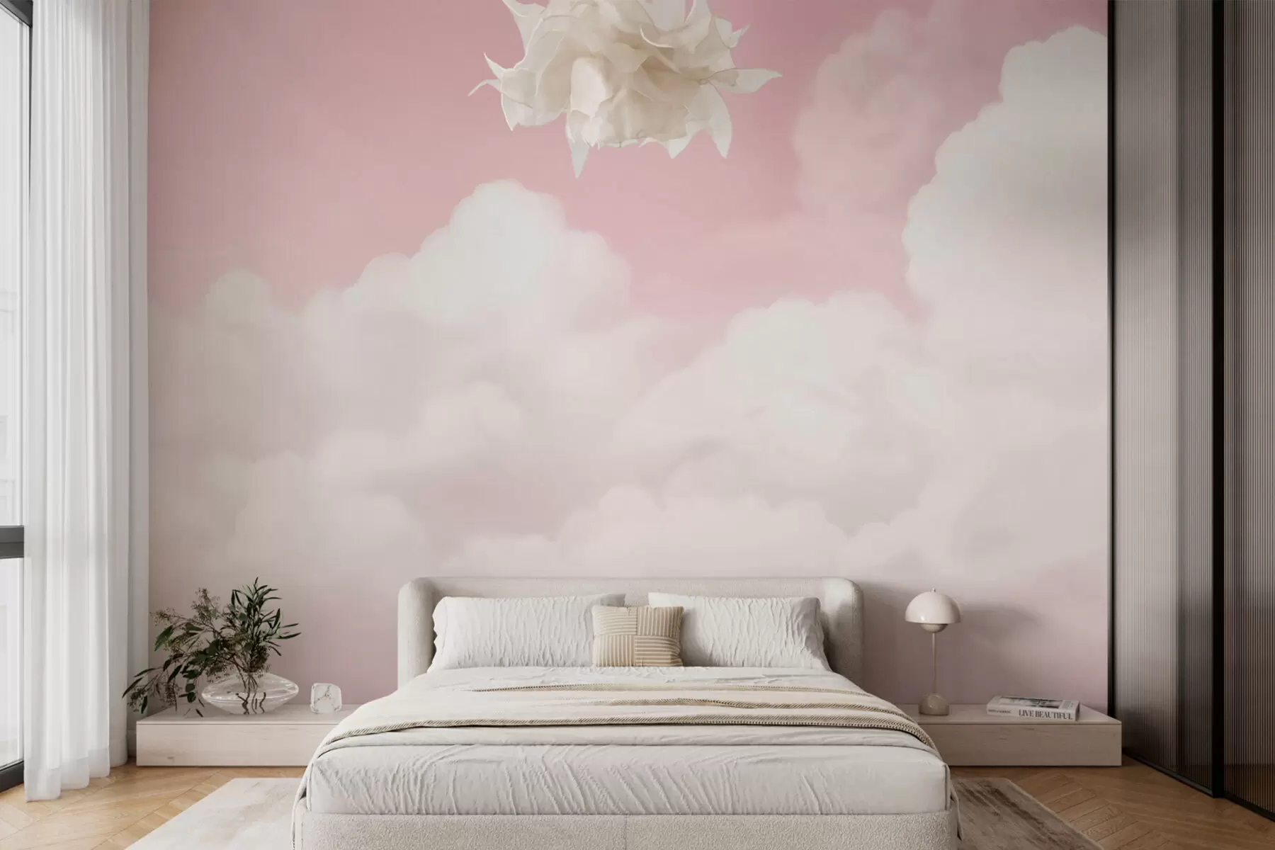 wall murals Pink sky and clouds w03301