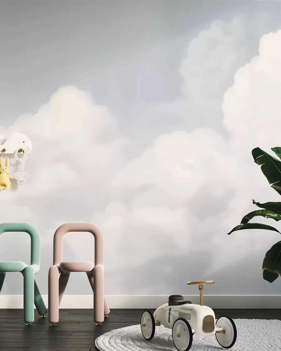 wall murals Clouds in Powder Blue w03301v1