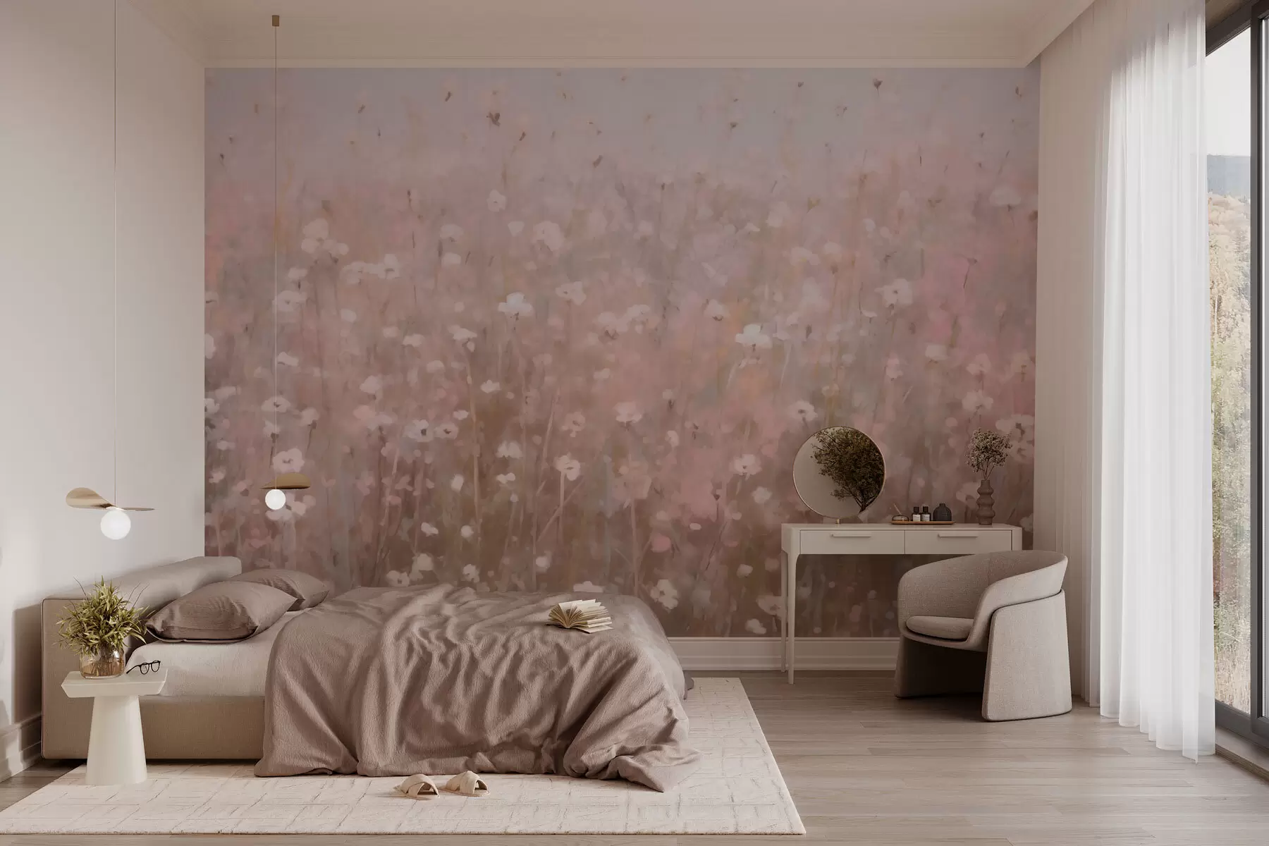 wall murals Field flowers and plants w03309