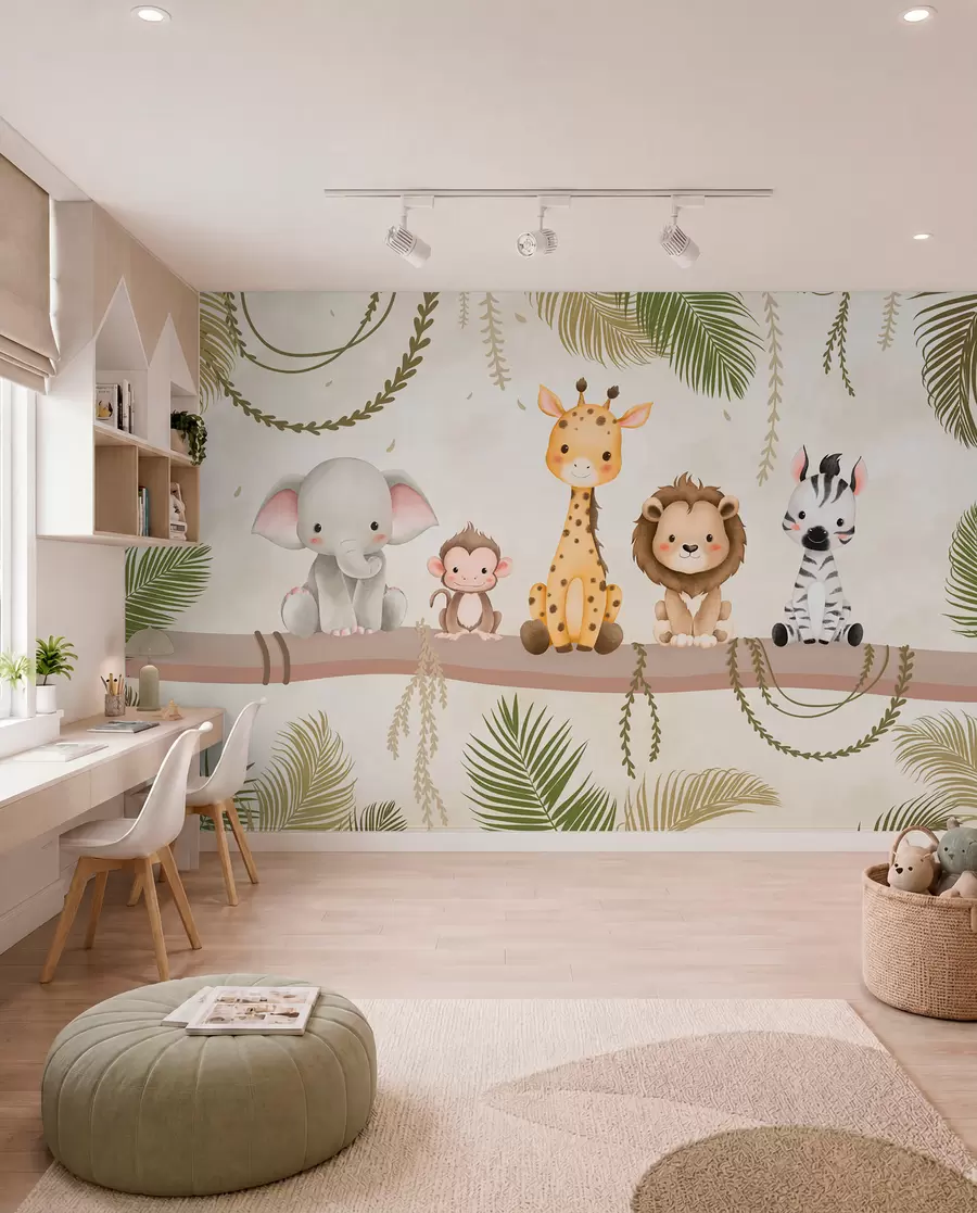 wall murals Little Jungle Friends w03166