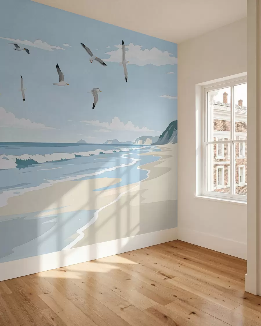 wall murals Seascape painted with oil paint w03338