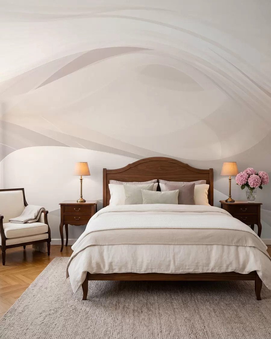 wall murals Abstract waves in light shades w03236