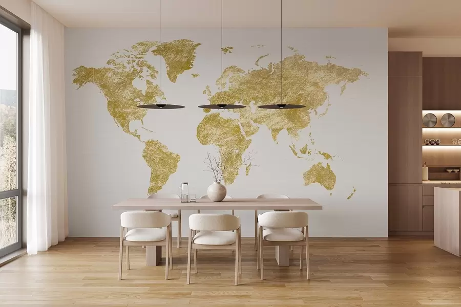 wall murals Texture map of the world w03312