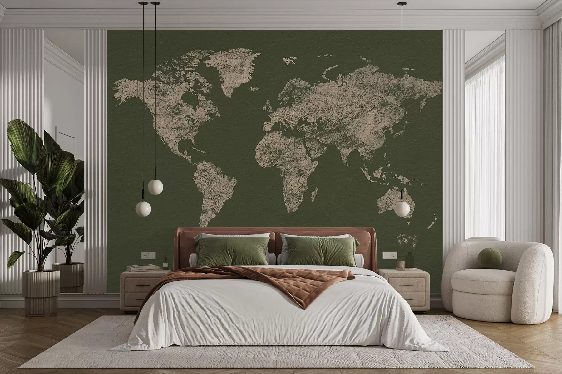 wall murals Texture map of the world w03312v4