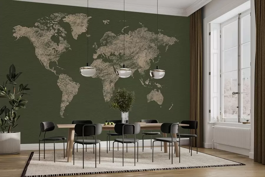 wall murals Texture map of the world w03312v4
