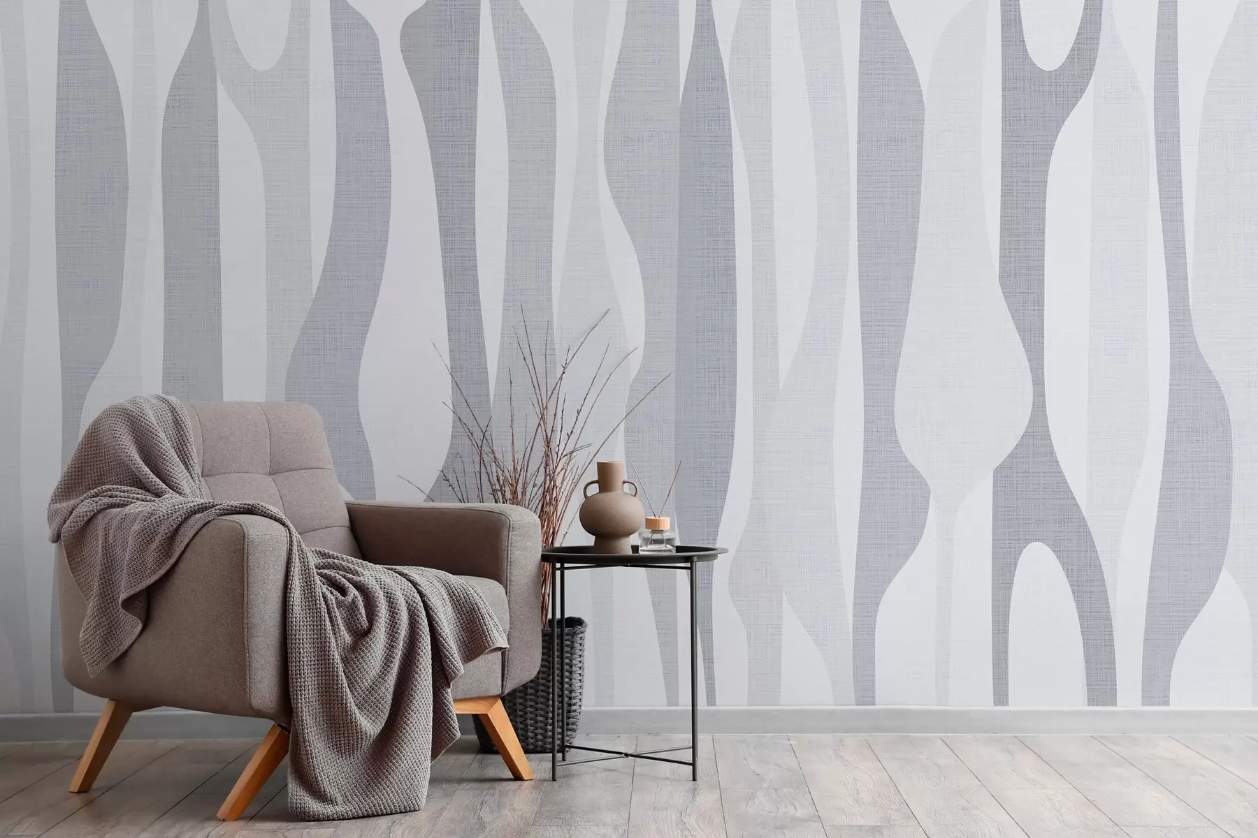 wall murals modern abstract shapes in gray shades w03283v1