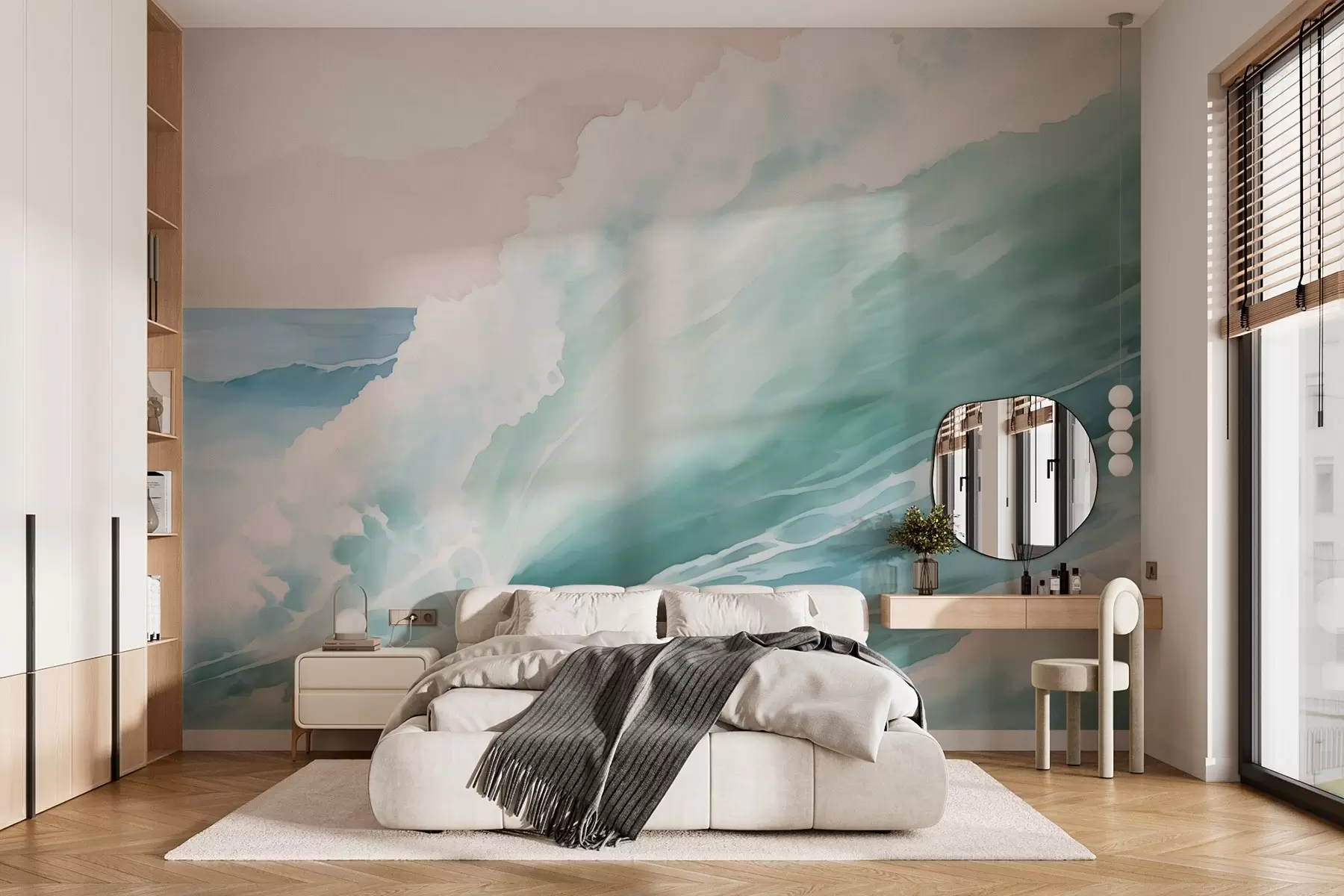 wall murals Sea wave imitation watercolor w03360