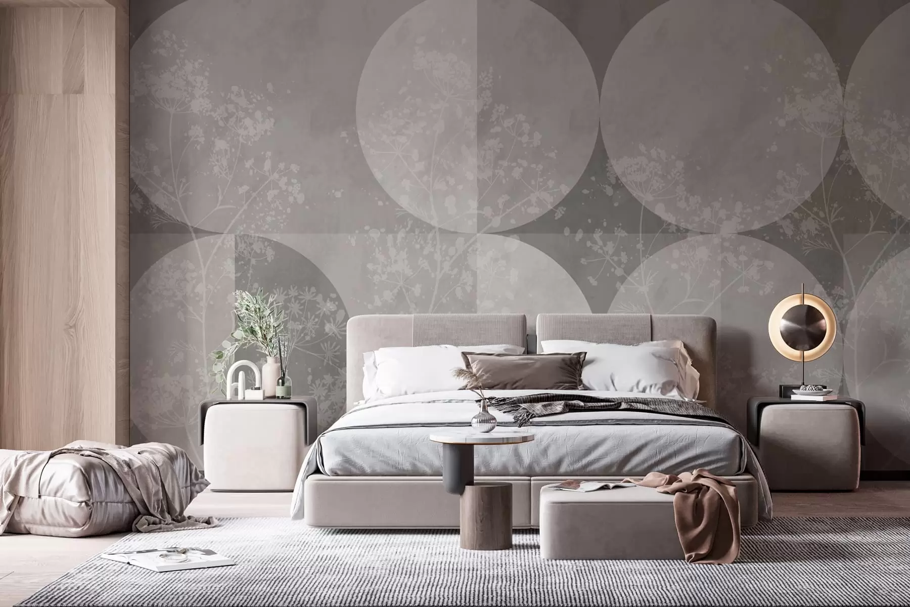 wall murals Geometry Plants and Splashes Trend w03401v1