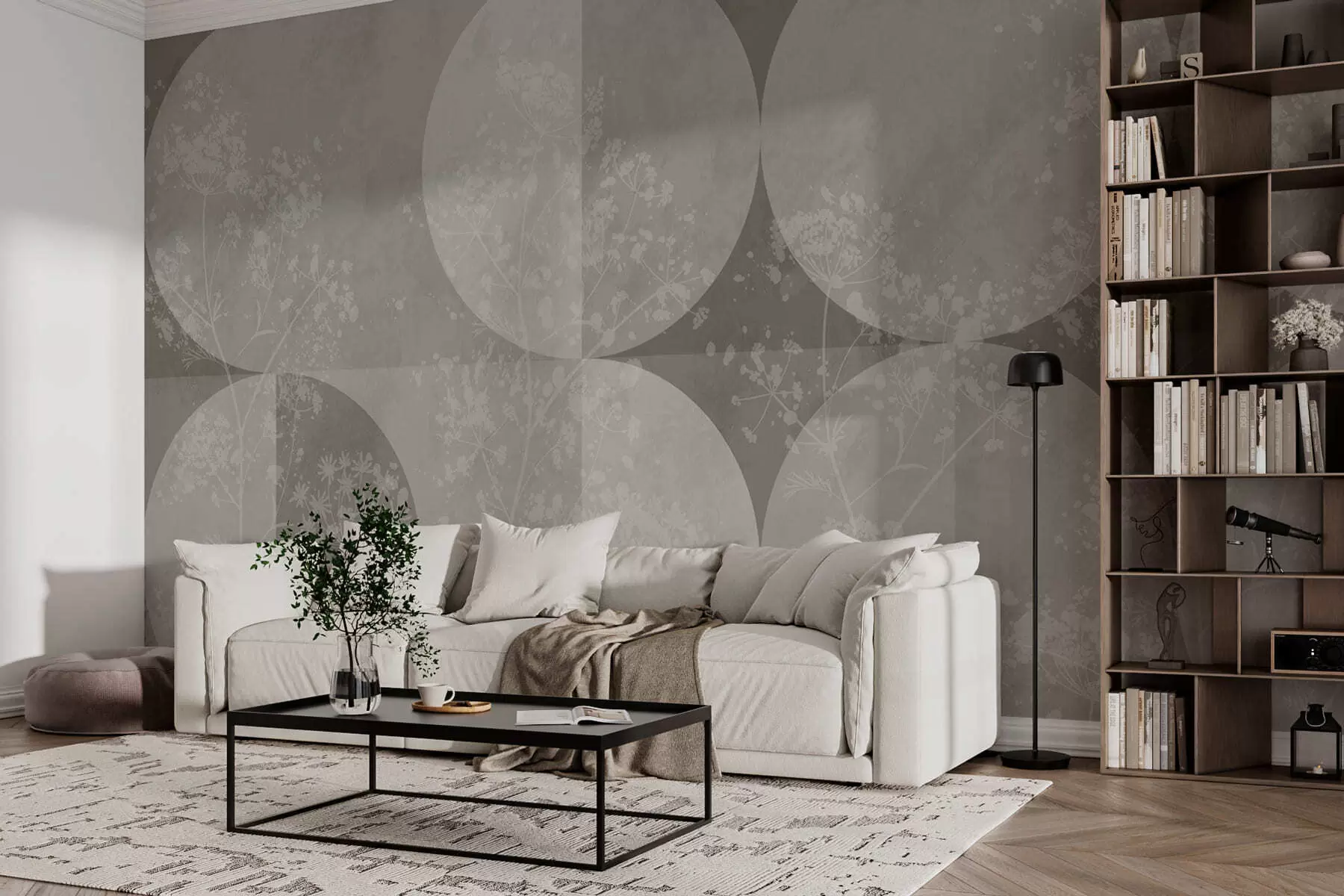 wall murals Geometry Plants and Splashes Trend w03401v2