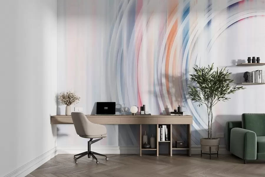 wall murals Abstract chaotic rings w08929v1