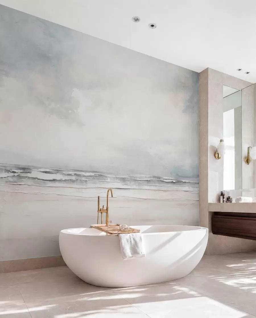 wall murals Abstract horizon of sky and sea meeting w03441