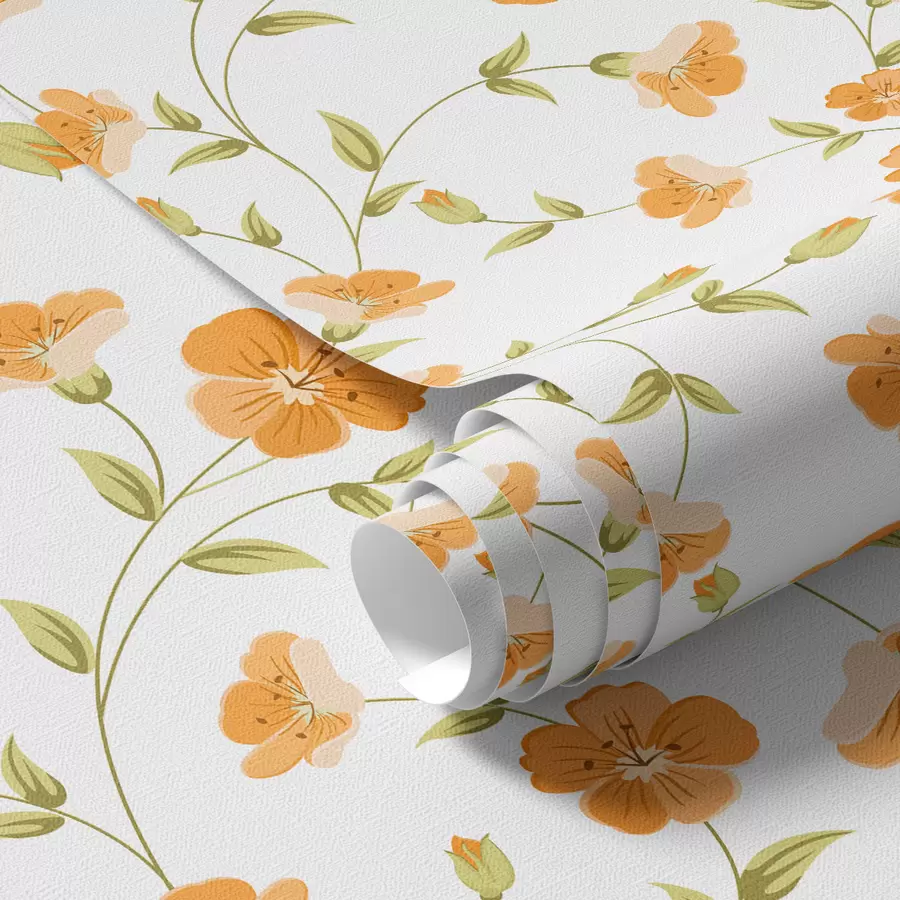 wall murals Orange flowers on white background a00015