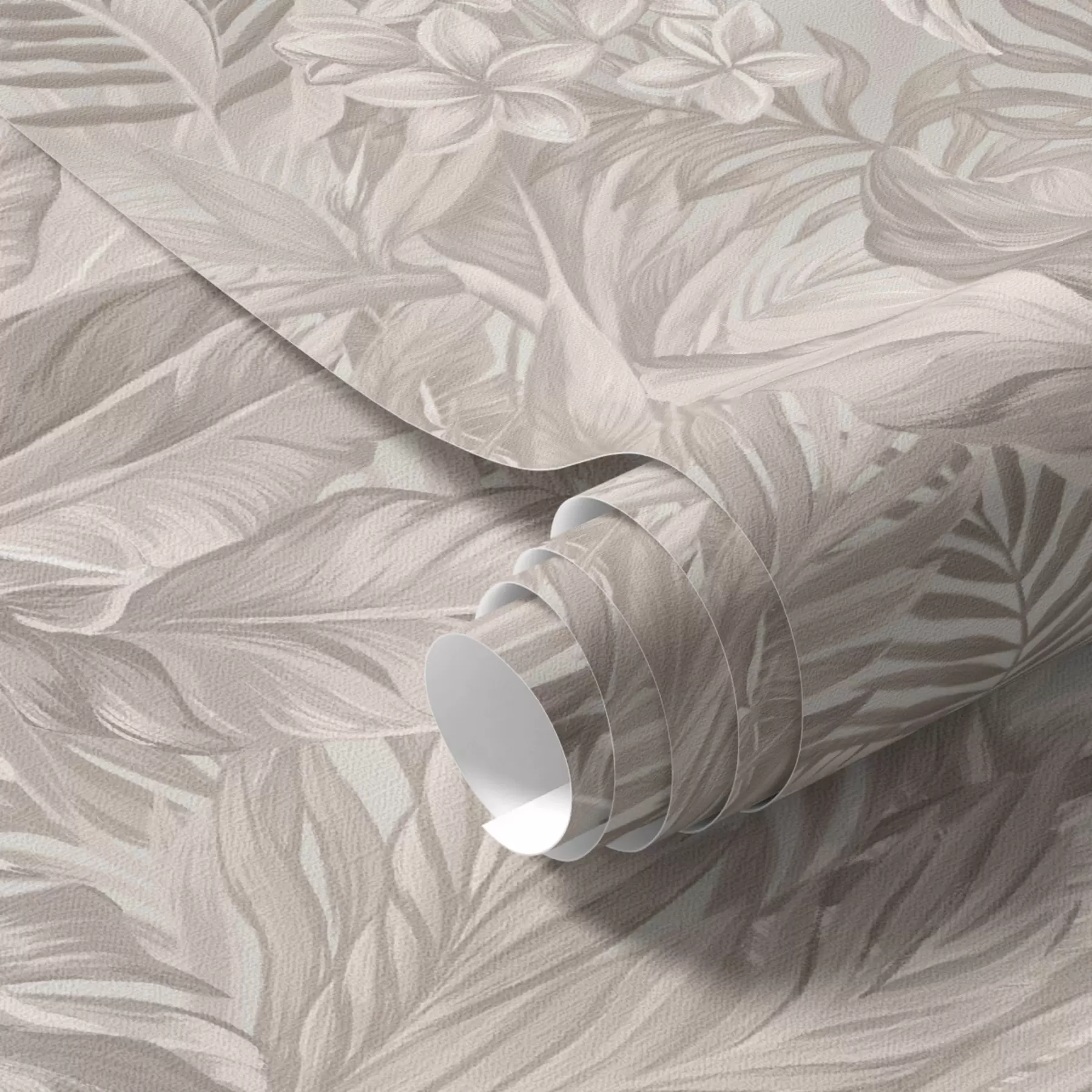wall murals Tropical flowers and leaves in pastel colors a00024