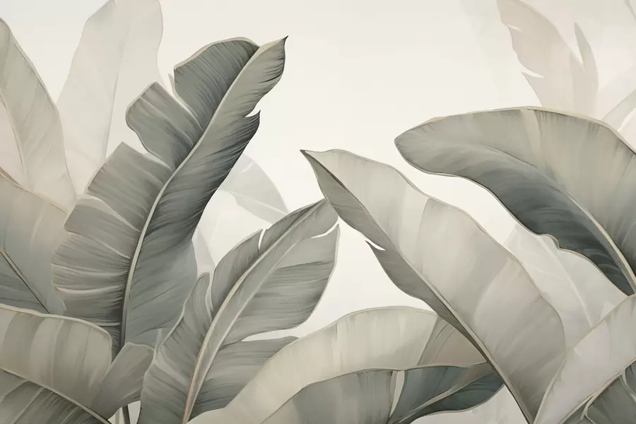 wall murals Tropical leaves w03427