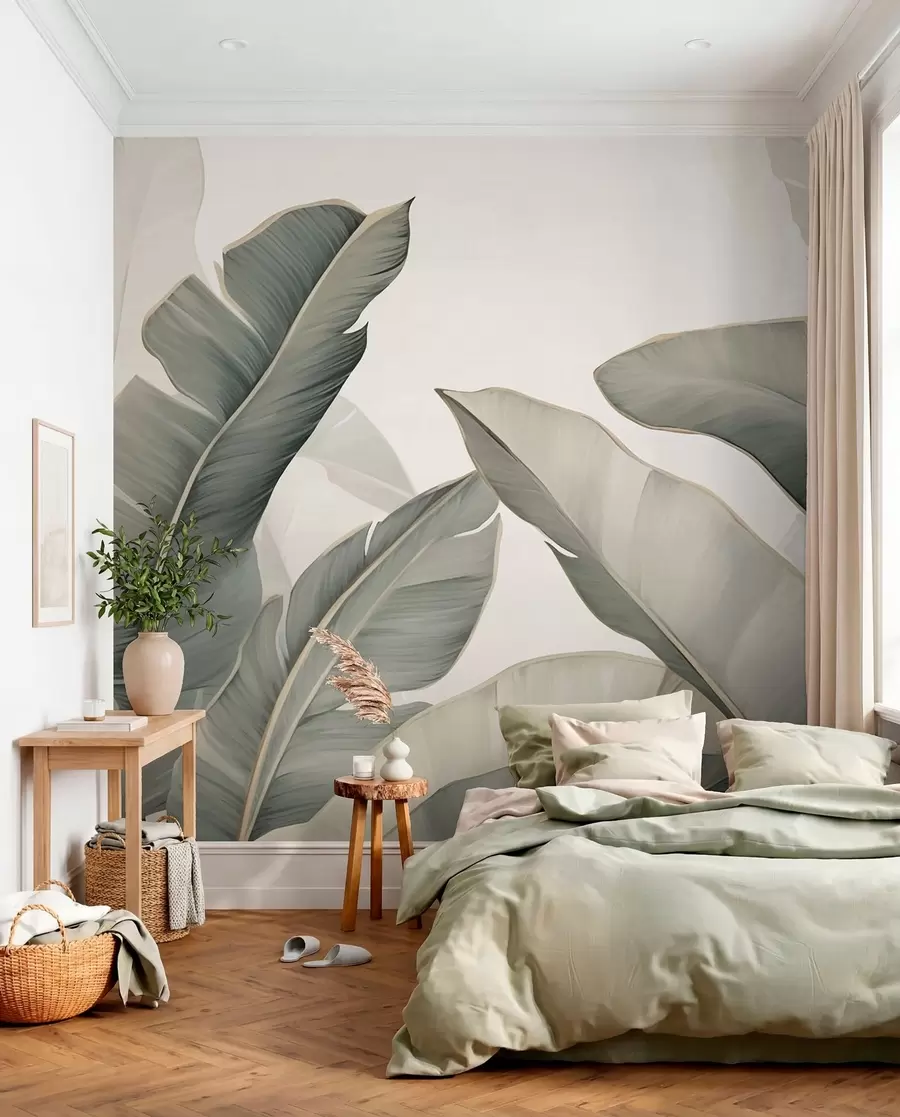 wall murals Tropical leaves w03427