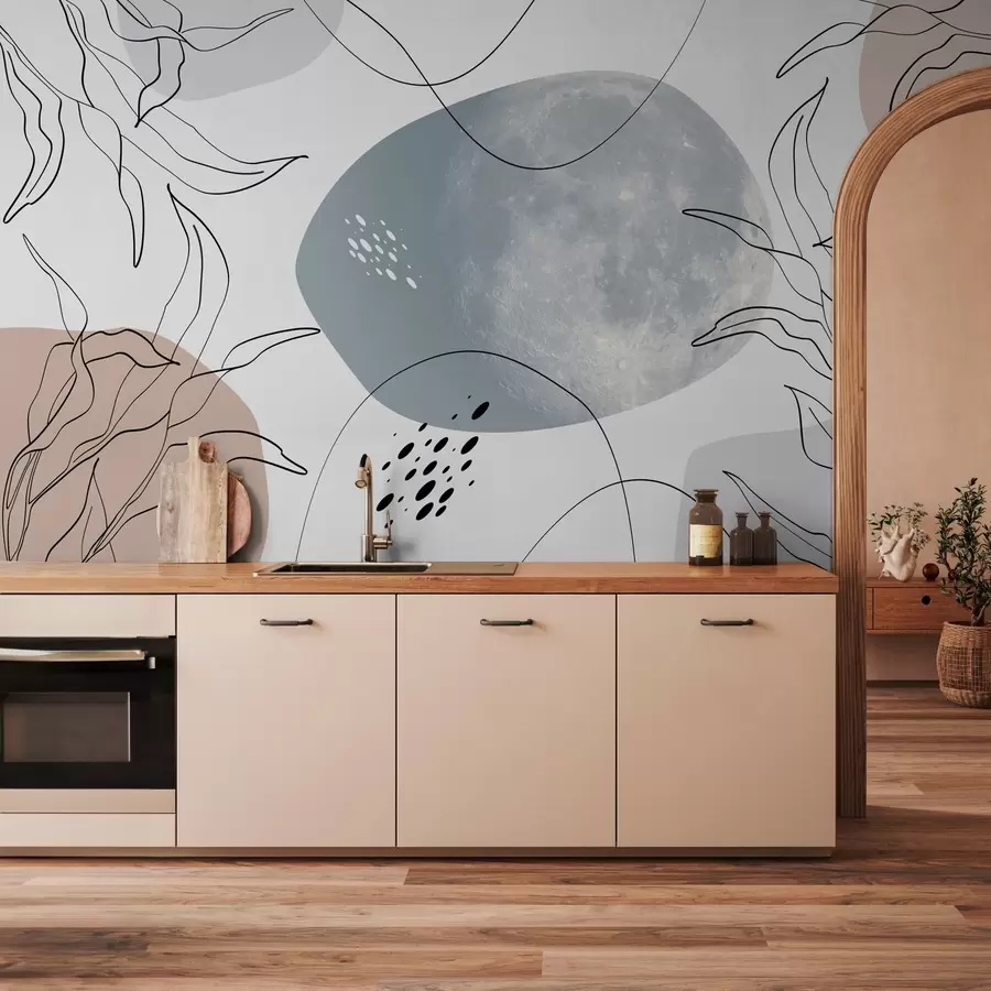 wall murals Abstract vegetation and spots w03470