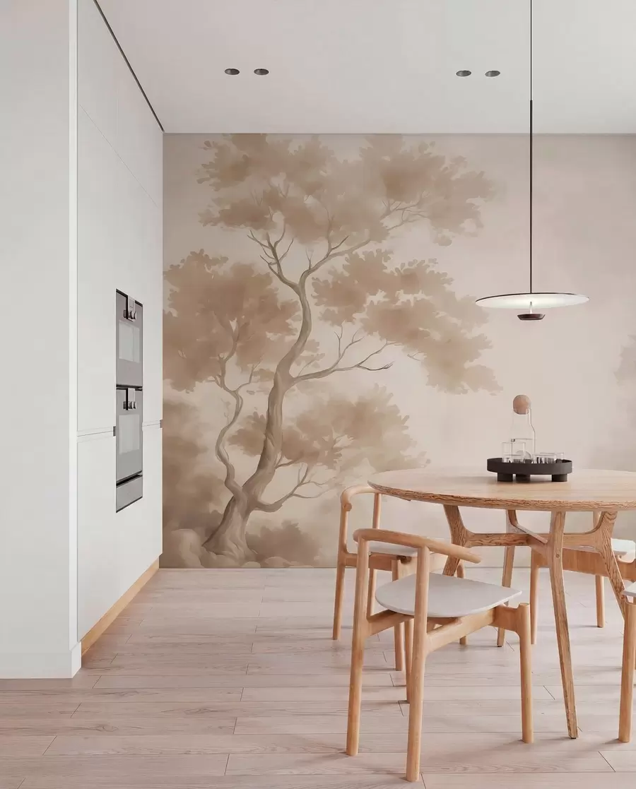 wall murals Tree imitation of blurred watercolor w03471