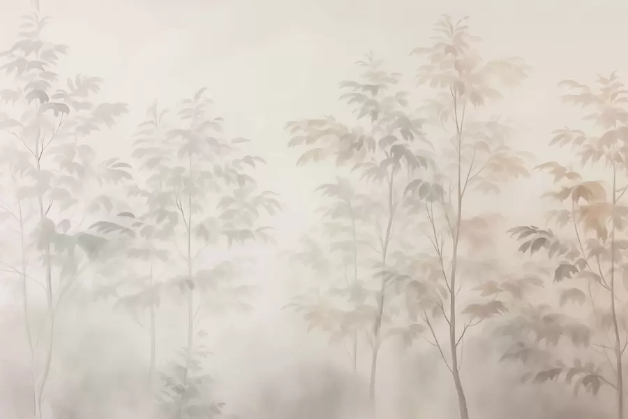 wall murals Trees imitation watercolor warm colors w03474