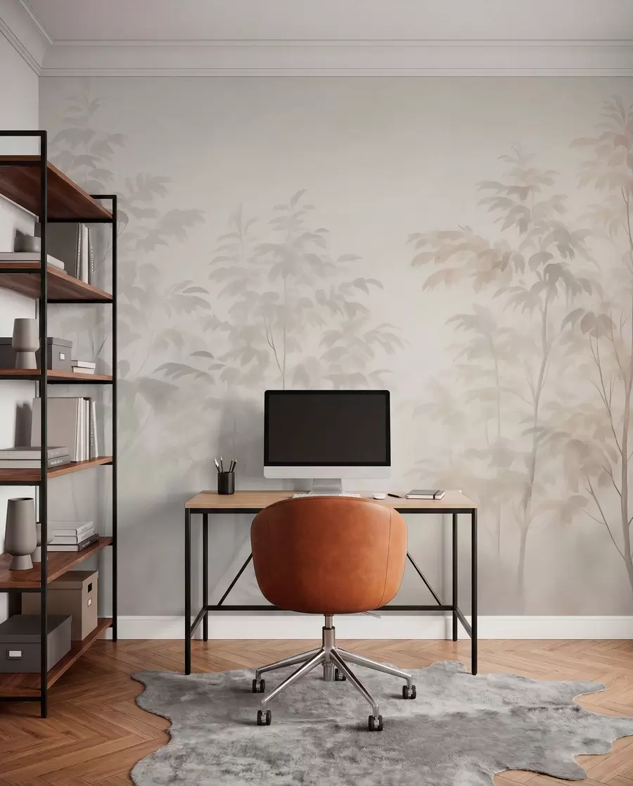 wall murals Trees imitation watercolor warm colors w03474