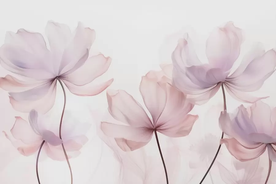 wall murals Blooming flowers in soft pink tones w03521