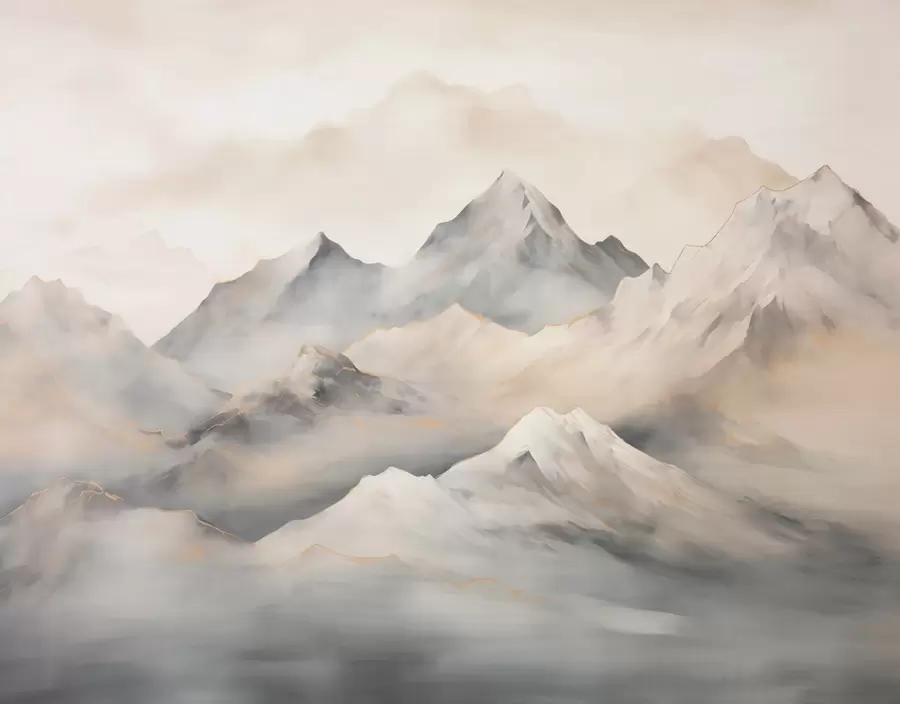wall murals Misty mountains w03519