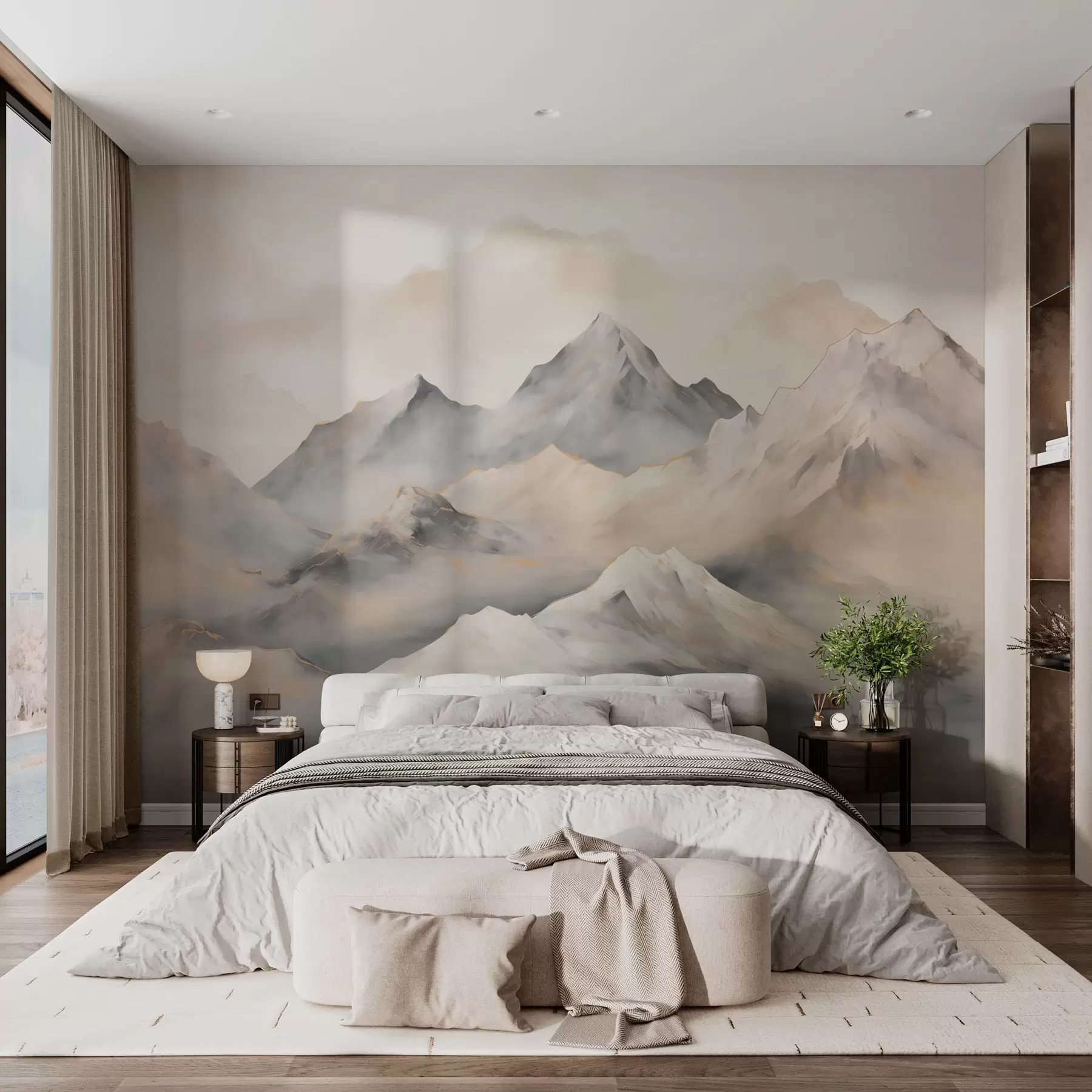 wall murals Misty mountains w03519
