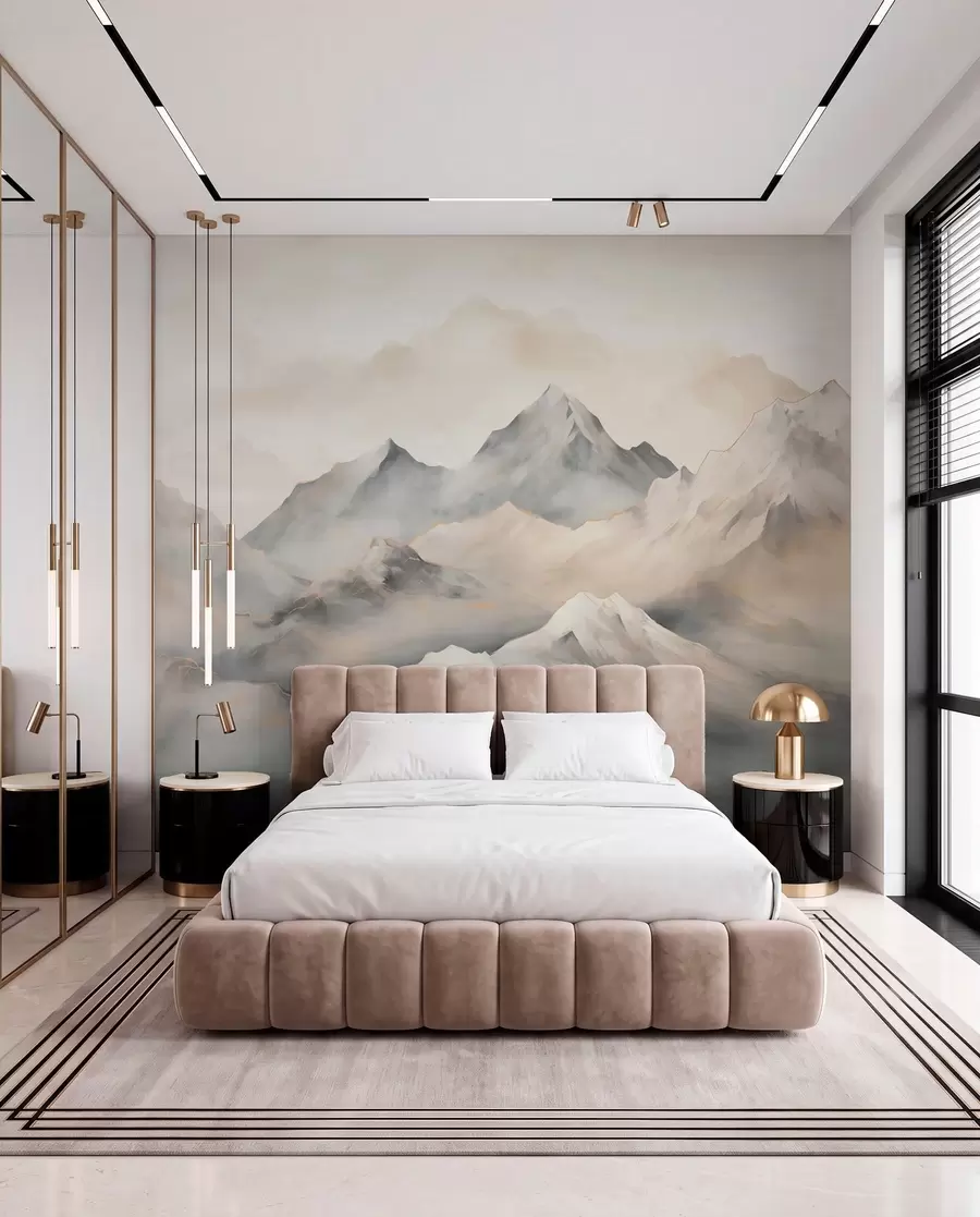 wall murals Misty mountains w03519