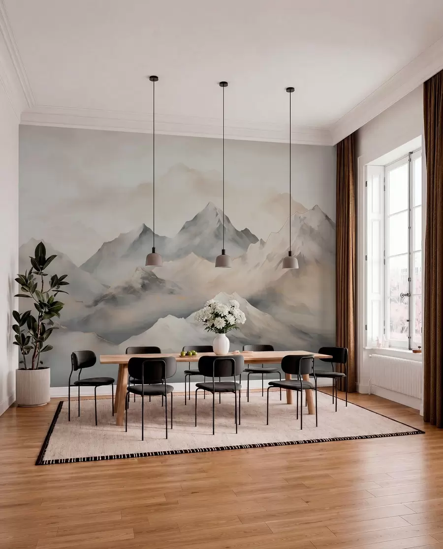 wall murals Misty mountains w03519