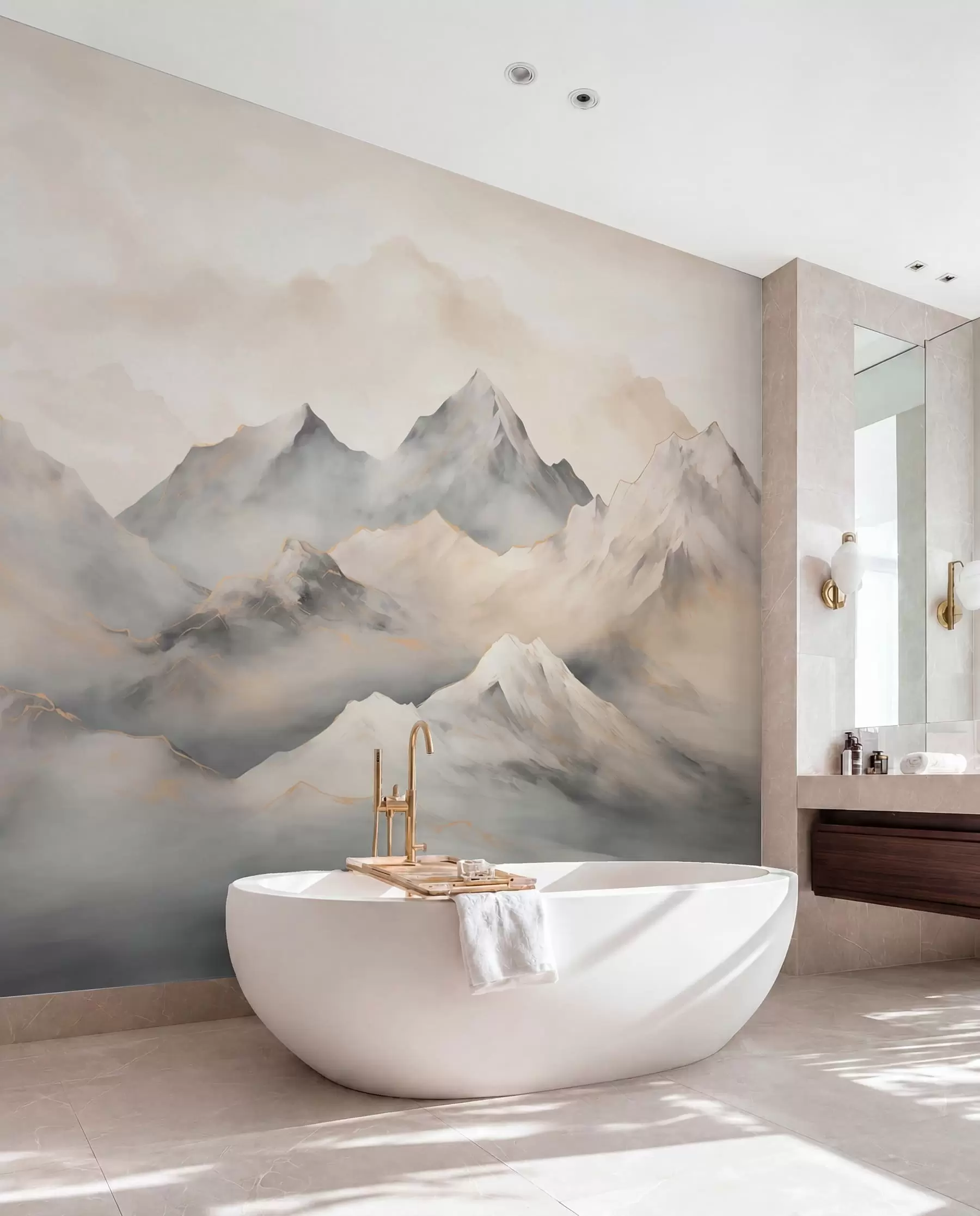 wall murals Misty mountains w03519