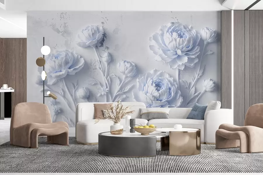 wall murals Flowers on a concrete background grunge style w03553v1