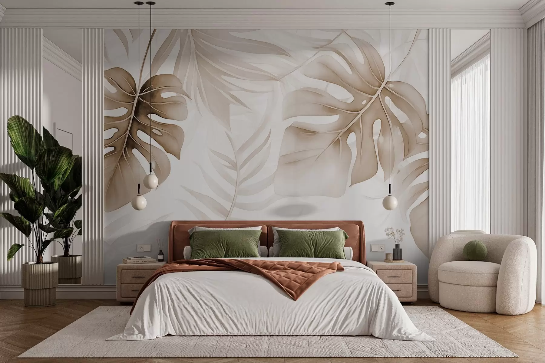 wall murals Tropical leaves w03513v1